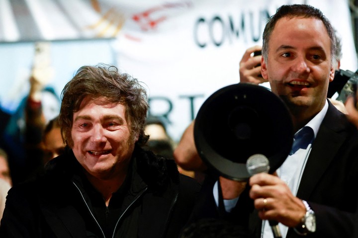 El Presidente y su entonces candidato a la Ciudad, sonrientes. 